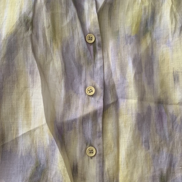 Zara NWT Printed Ramie Blouse - Picture 11 of 17